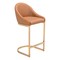 Modern Home 42&#x22; Tan and Gold C Shaped Upholstered Bar Chair